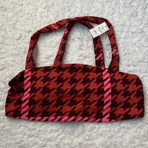 AERIE Offline Women’s Red Burgundy Patterned Sports Bra Sz M NWT